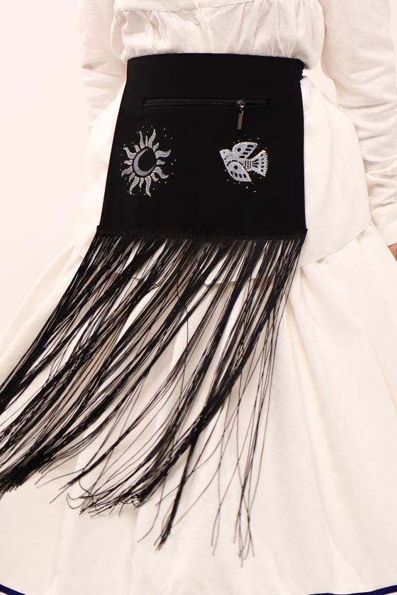 Кишенька "Весняночка" з бахромою з горизонтальною блискавкою