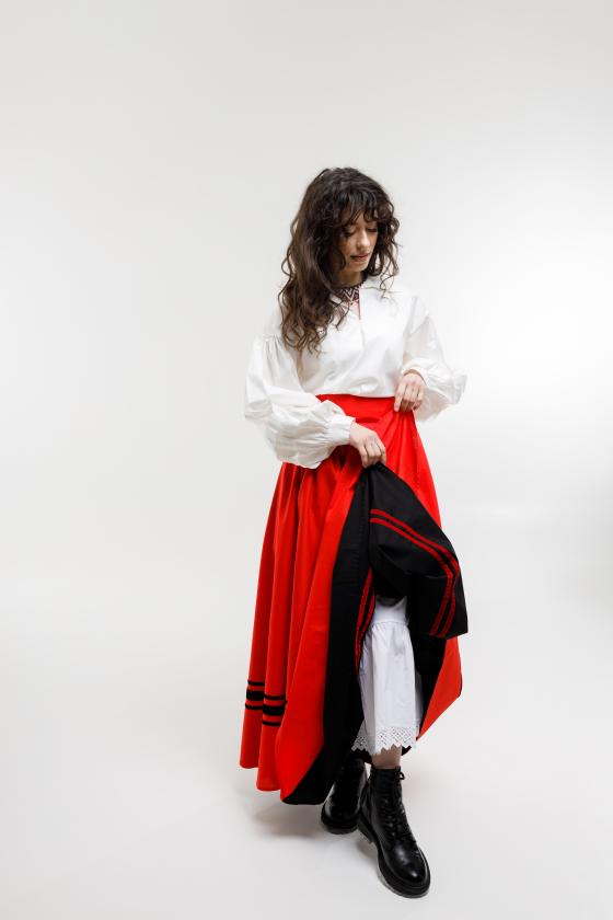 Двостороння спідниця з кокеткою