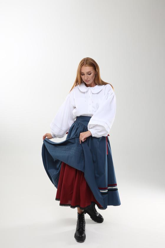 Спідниця двостороння з кокеткою з боковим шнуруванням