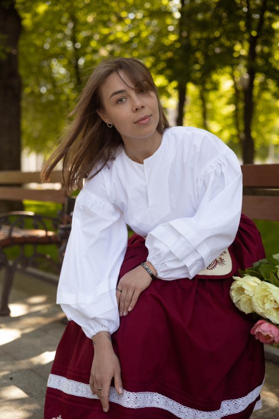 Сорочка з пишними рукавами біла (M) Сорочка з пишними рукавами біла (M)