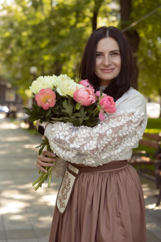 Сорочка лляна з декоративними рукавами (Індивідуальне пошиття)