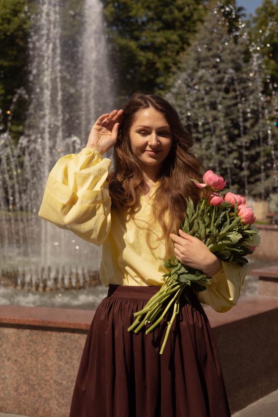 Сорочка з пишними рукавами (M)