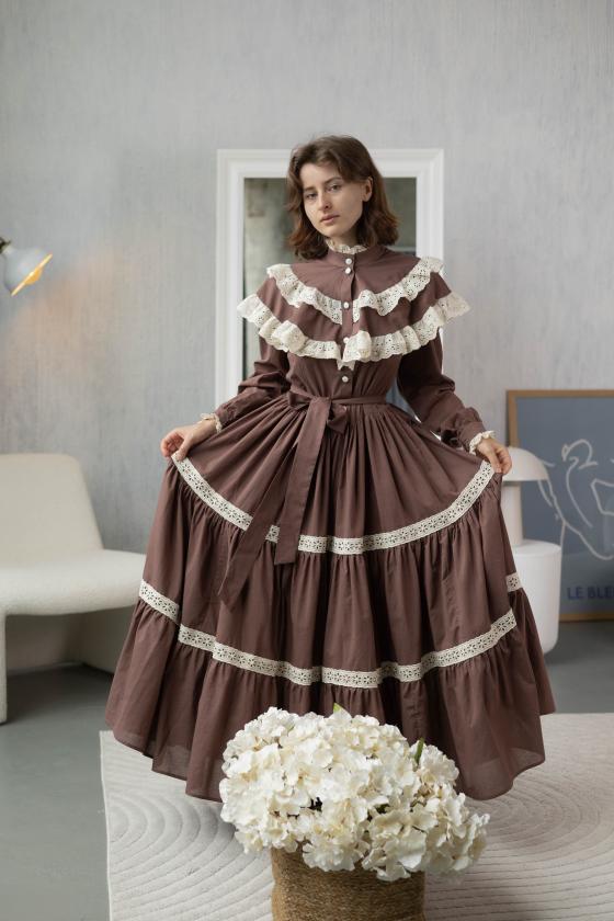 Сукня з мереживом коричнева (M) Сукня з мереживом коричнева (M)