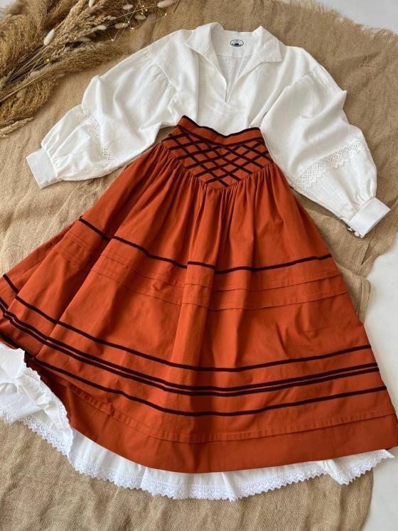 Спідниця зі стрічками на кокетці "Марія" (Індивідуальне пошиття) Спідниця зі стрічками на кокетці "Марія" (Індивідуальне пошиття)