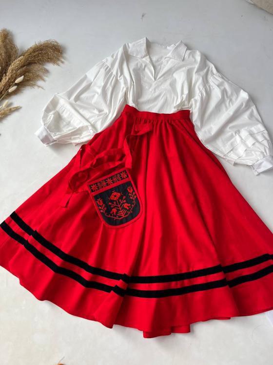 Спідниця одностороння червона (Індивідуальне пошиття) Спідниця одностороння червона (Індивідуальне пошиття)