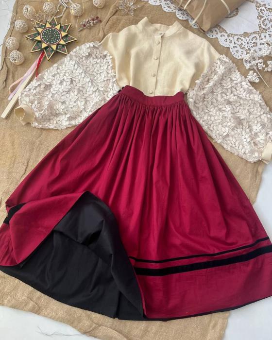 Спідниця двостороння чорна/бордо