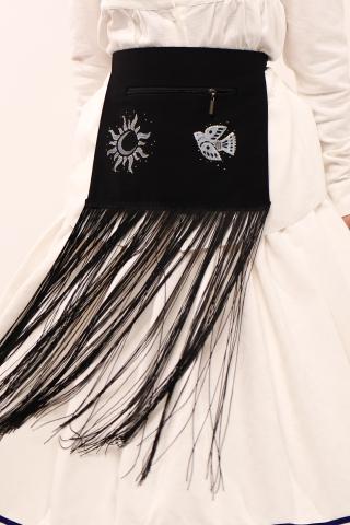 Кишенька "Весняночка" з бахромою з горизонтальною блискавкою