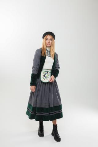 Спідниця з вовни з оксамитом (M)