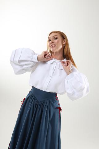 Сорочка з пишними рукавами, біла (M) Сорочка з пишними рукавами, біла (M)