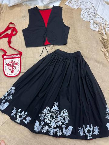 Камізелька двостороння з вибійкою, чорна/червона (Індивідуальне пошиття)