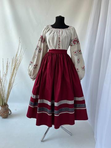 Спідниця одностороння бордова