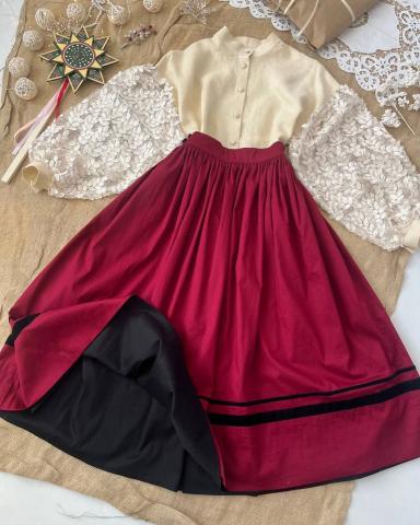 Спідниця двостороння чорна/бордо Спідниця двостороння чорна/бордо