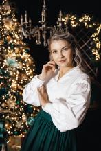 Сорочка з бавовни з пишними рукавами в молочному кольорі (XS)