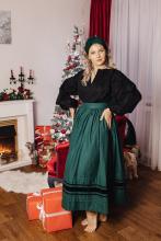 Сорочка з натуральної бавовни з пишними рукавами в чорному кольорі (Індивідуальне пошиття)