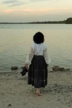 Спідниця зі стрічками на кокетці сіра "Марія" (Індивідуальне пошиття) Спідниця зі стрічками на кокетці сіра "Марія" (Індивідуальне пошиття)