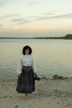 Спідниця зі стрічками на кокетці сіра "Марія" (Індивідуальне пошиття) Спідниця зі стрічками на кокетці сіра "Марія" (Індивідуальне пошиття)