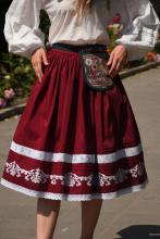 Спідниця одностороння з вибійкою, бордо, довжина 75 см (Індивідуальне пошиття) Спідниця одностороння з вибійкою, бордо, довжина 75 см (Індивідуальне пошиття)