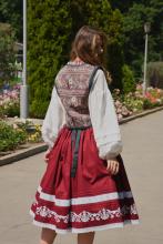 Спідниця одностороння з вибійкою, бордо, довжина 75 см (Індивідуальне пошиття) Спідниця одностороння з вибійкою, бордо, довжина 75 см (Індивідуальне пошиття)