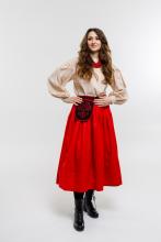 Спідниця двостороння на рівному поясі червона/чорна Спідниця двостороння на рівному поясі червона/чорна