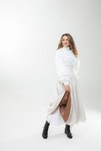 Двостороння спідниця з високим поясом з вибійкою