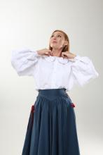 Сорочка з пишними рукавами, біла  (M)