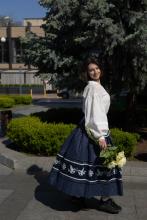 Спідниця з вибійкою одностороння синя (Індивідуальне пошиття) Спідниця з вибійкою одностороння синя (Індивідуальне пошиття)