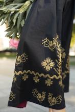 Спідниця двостороння з вибійкою чорна/бордо