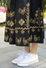 Спідниця двостороння з вибійкою чорна/бордо