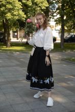 Спідниця двостороння з вибійкою чорна/бордо