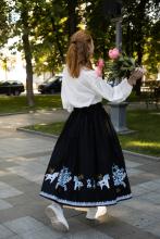 Спідниця двостороння з вибійкою чорна/бордо