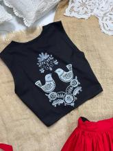 Камізелька двостороння з вибійкою, чорна/червона (Індивідуальне пошиття)