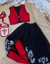 Камізелька двостороння з вибійкою, чорна/червона (Індивідуальне пошиття)