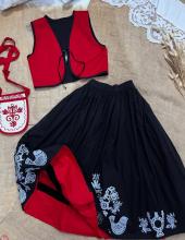 Камізелька двостороння з вибійкою, чорна/червона (Індивідуальне пошиття)