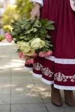 Спідниця з вибійкою одностороння бордова, 85 см довжина (Індивідуальне пошиття) Спідниця з вибійкою одностороння бордова, 85 см довжина (Індивідуальне пошиття)