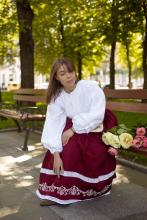 Спідниця з вибійкою одностороння бордова, 85 см довжина (Індивідуальне пошиття) Спідниця з вибійкою одностороння бордова, 85 см довжина (Індивідуальне пошиття)