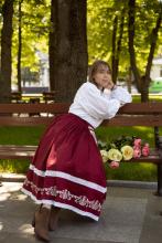 Спідниця з вибійкою одностороння бордова, 85 см довжина (Індивідуальне пошиття) Спідниця з вибійкою одностороння бордова, 85 см довжина (Індивідуальне пошиття)