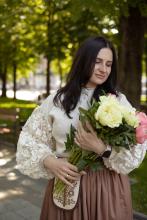 Сорочка лляна з декоративними рукавами (Індивідуальне пошиття)