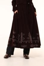 Сукня на запах коричнева з вибійкою (Індивідуальне пошиття)