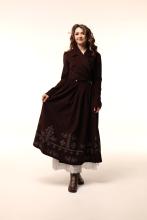 Сукня на запах коричнева з вибійкою (Індивідуальне пошиття)