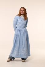 Сукня на запах блакитна з вибійкою (Індивідуальне пошиття)