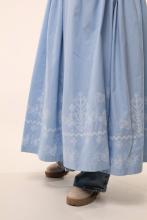 Сукня на запах блакитна з вибійкою (Індивідуальне пошиття)