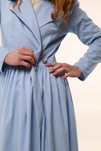 Сукня на запах блакитна з вибійкою (Індивідуальне пошиття)