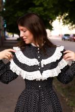 Сукня з мереживом в горошок з бавовни (Індивідуальне пошиття)