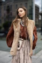 Двостороння жилетка, штучне хутро кролика