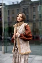 Двостороння жилетка, штучне хутро кролика