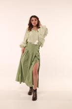 Сорочка з пишними рукавами зелена (Індивідуальне пошиття)