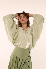 Спідниця з ґудзиками, зелена (Індивідуальне пошиття)