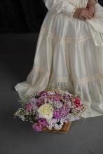 Сукня з мереживом молочна (M)