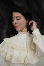 Сукня з мереживом молочна (M)