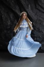 Сукня з мереживом блакитна (M)